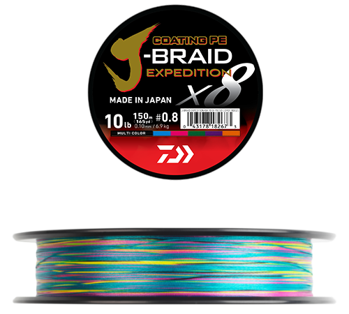 DAIWA J-BRAID EXPEDITION MULTICOLORE X8 300M